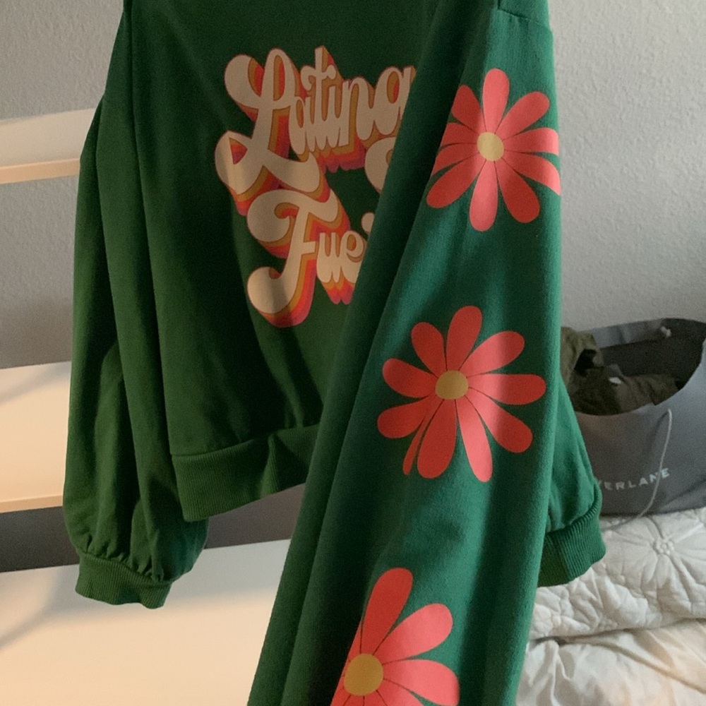 Latina furred cropped sweatshirt